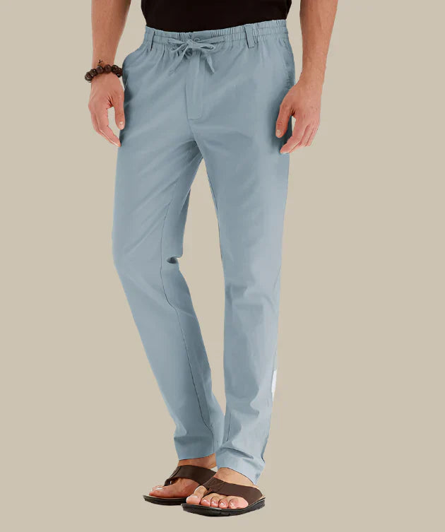 Pantalon d'été décontracté à taille élastique pour homme