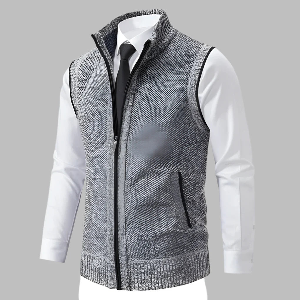 Gilet en tricot entièrement zippé pour homme