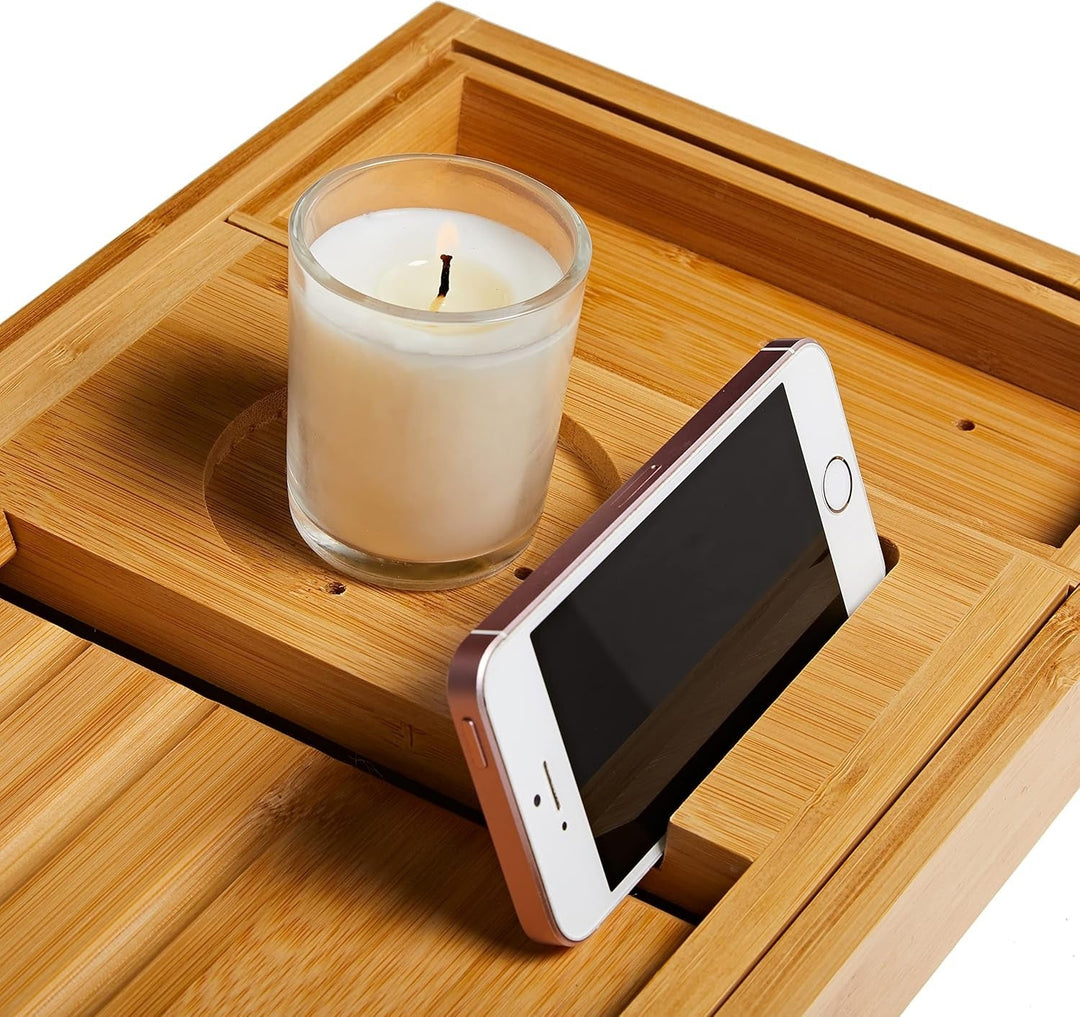 Plateau de Bain Extensible en Bambou pour une Expérience Spa à Domicile