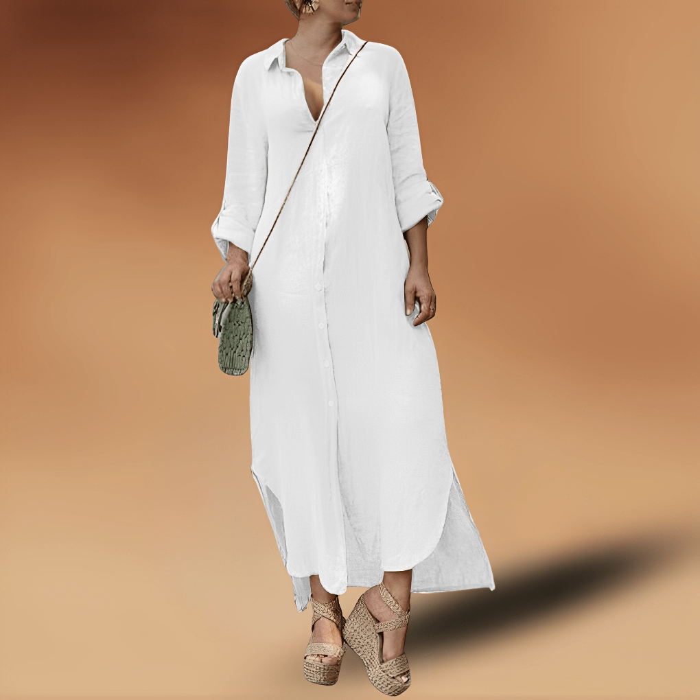 Robe longue élégante en lin