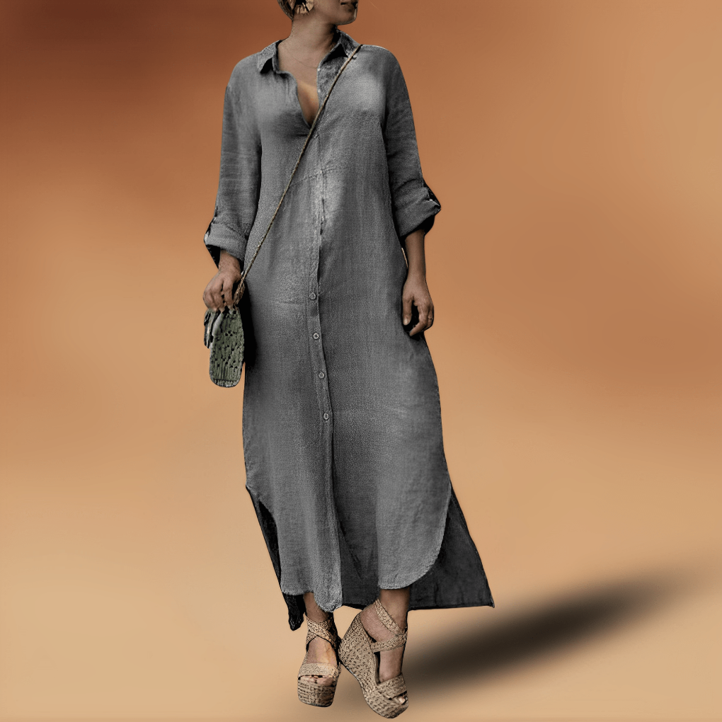 Robe longue élégante en lin