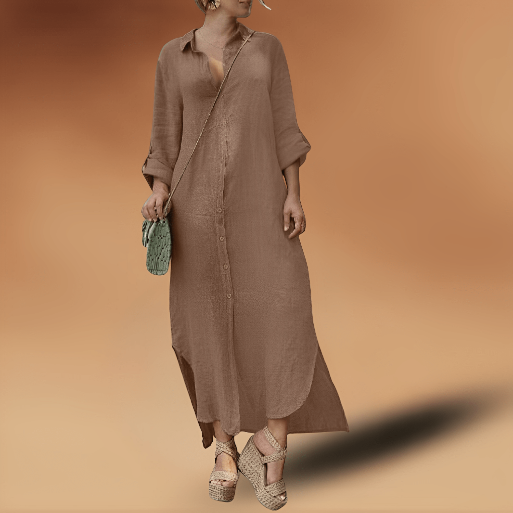 Robe longue élégante en lin