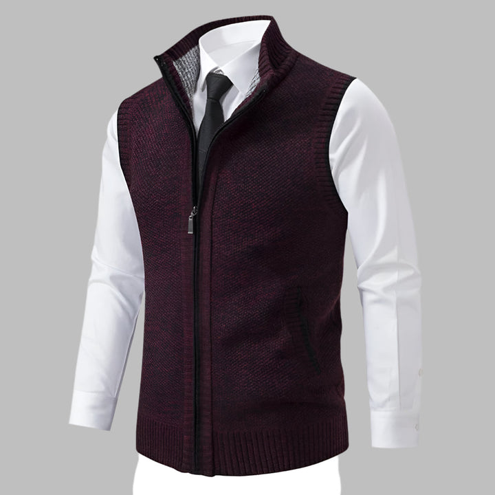 Gilet en tricot entièrement zippé pour homme