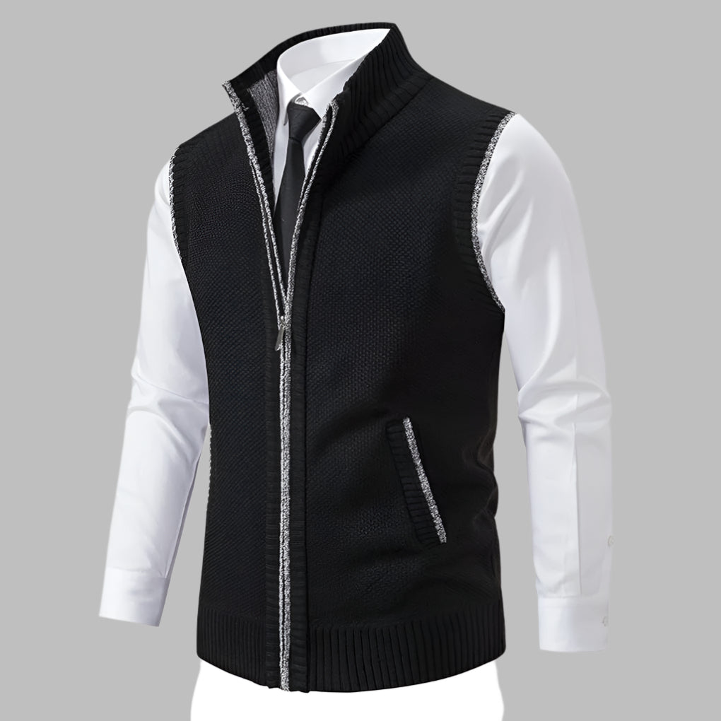 Gilet en tricot entièrement zippé pour homme