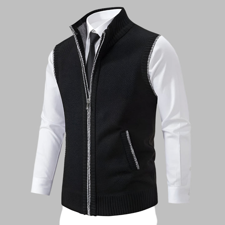 Gilet en tricot entièrement zippé pour homme
