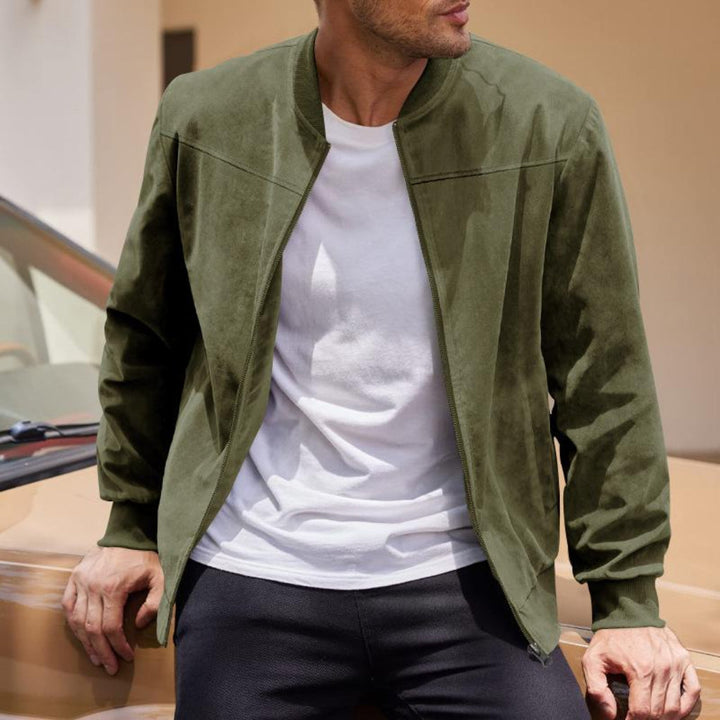 Veste rétro en daim pour homme