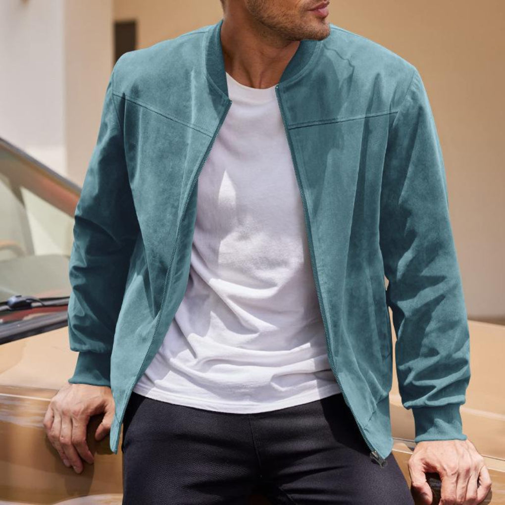 Veste rétro en daim pour homme