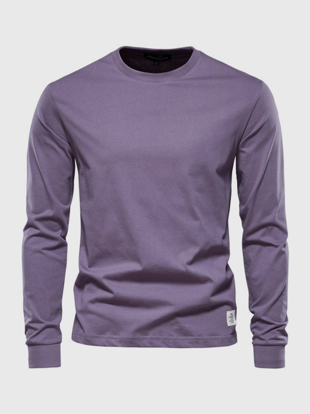 Chemise homme en coton à manches longues et col rond