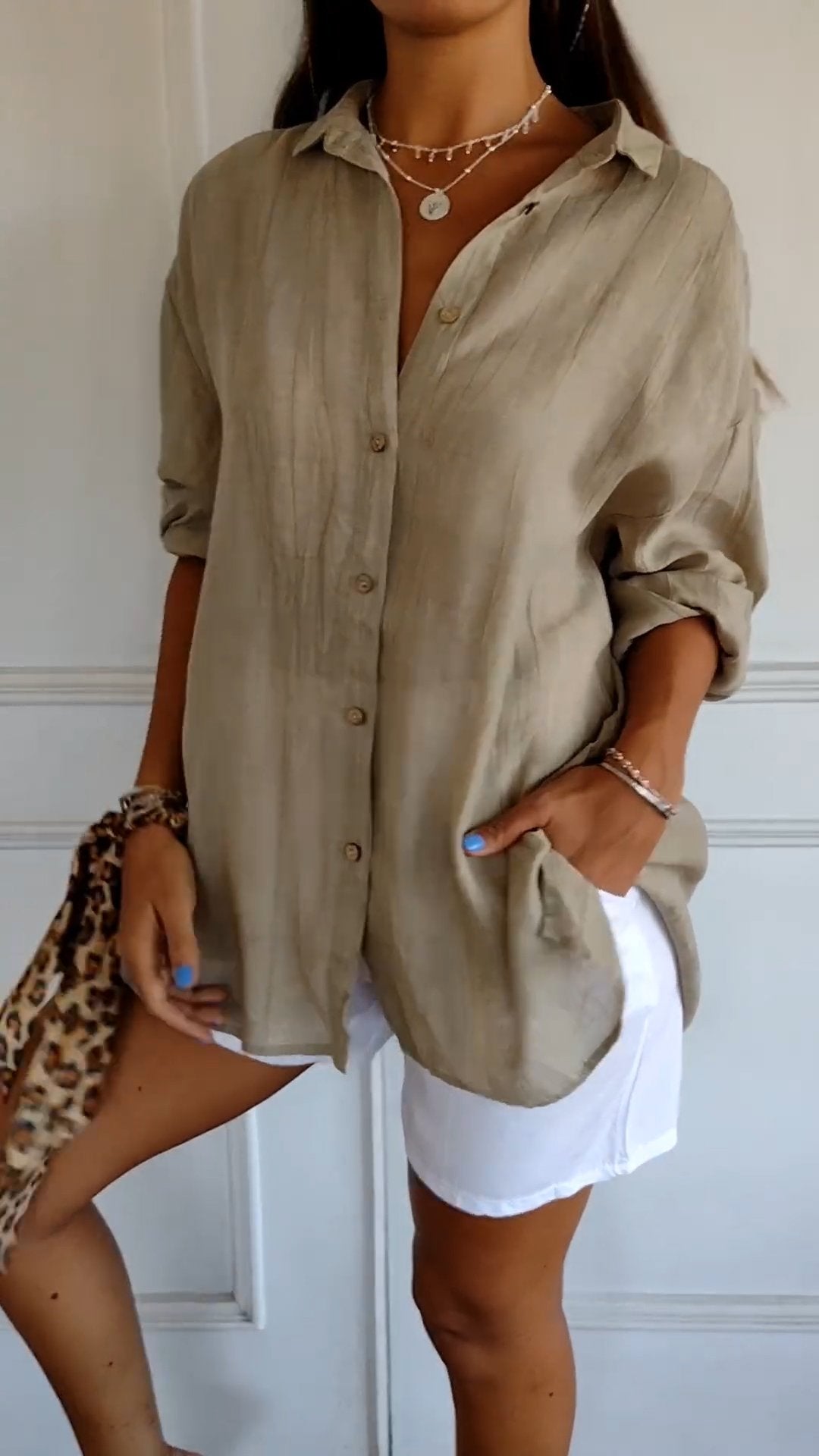 Chemise Élégante à Plis pour Femme