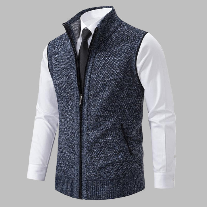 Gilet zippé classique en tricot pour homme