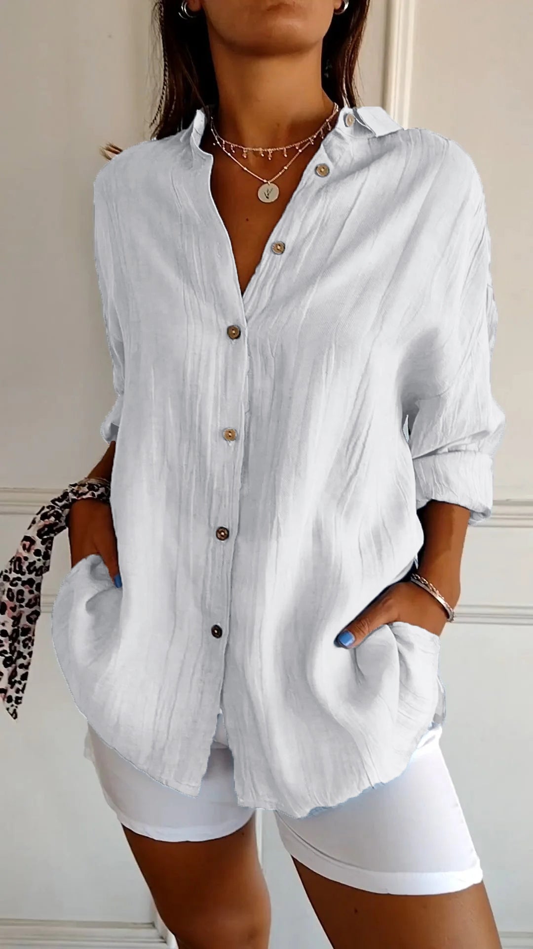 Chemise Élégante à Plis pour Femme