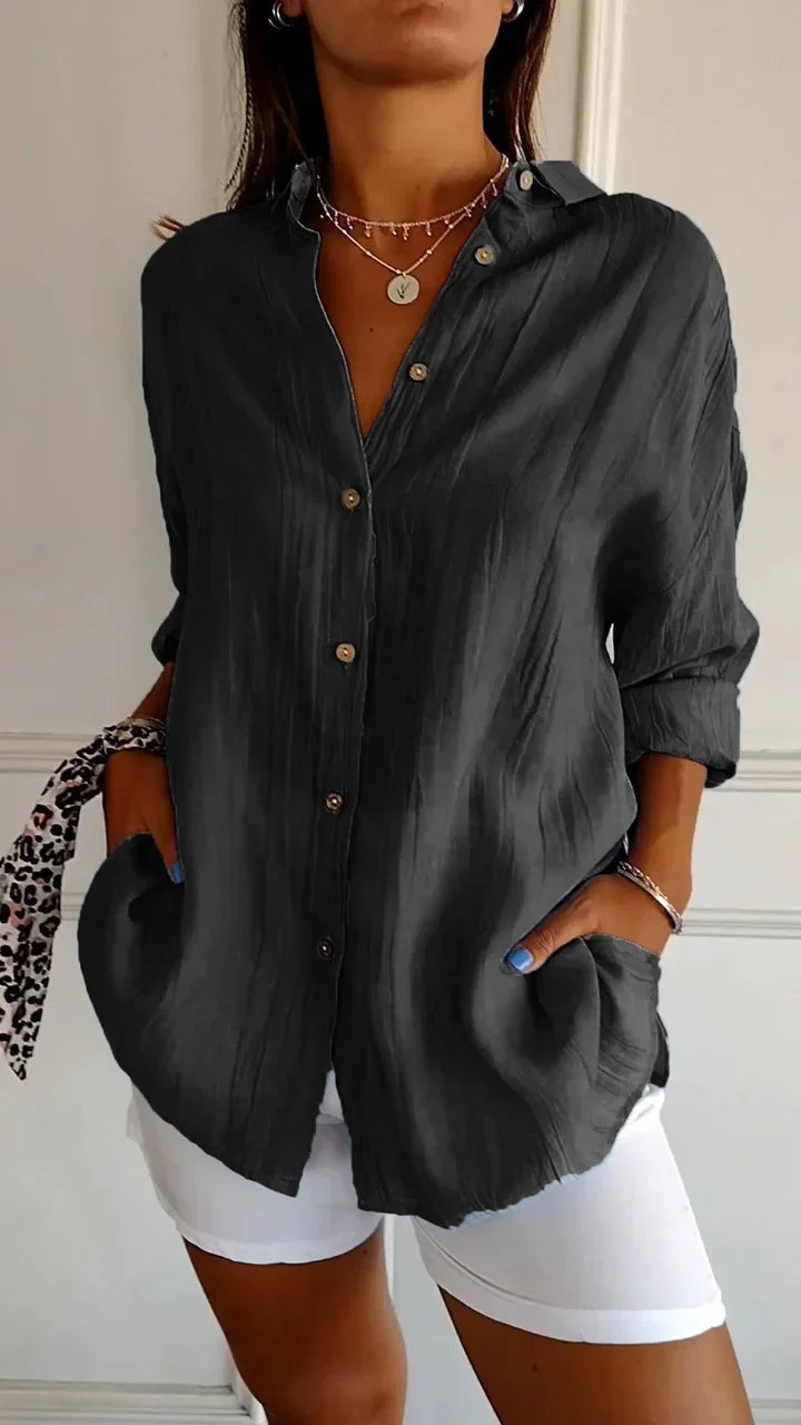 Chemise boutonnée décontractée pour femme