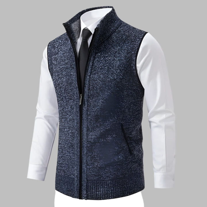 Gilet en tricot entièrement zippé pour homme