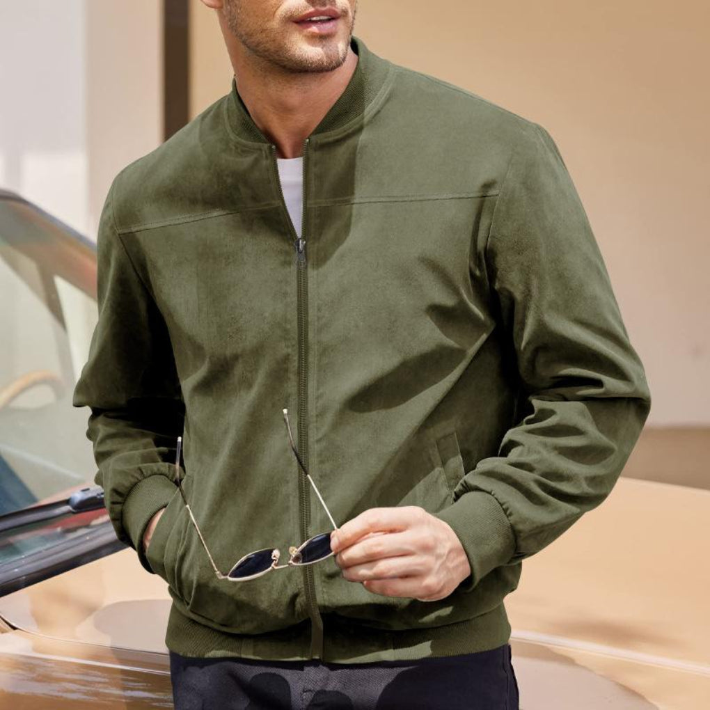 Veste rétro en daim pour homme