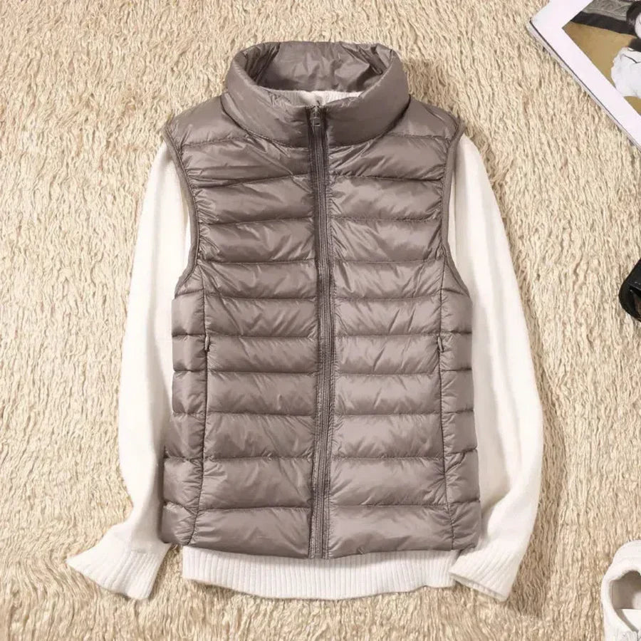Gilet coupe-vent pour femme avec fermeture éclair