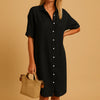 Robe chemise boutonnée coupe décontractée