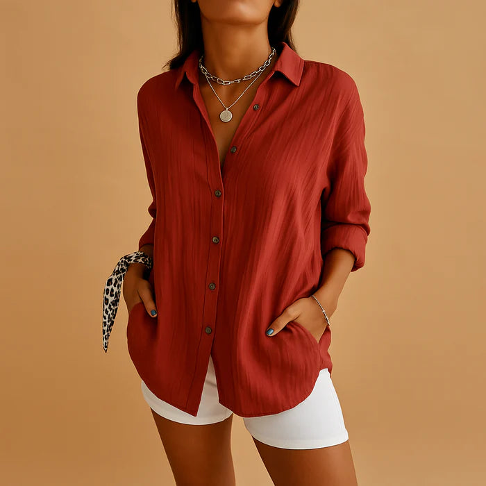 Blouse Légère en Coton-Lin pour Femme