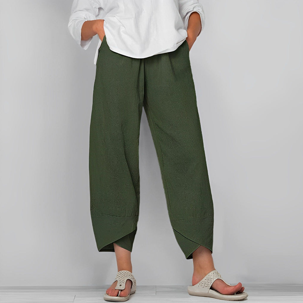 Pantalon élégant en satin à jambes larges