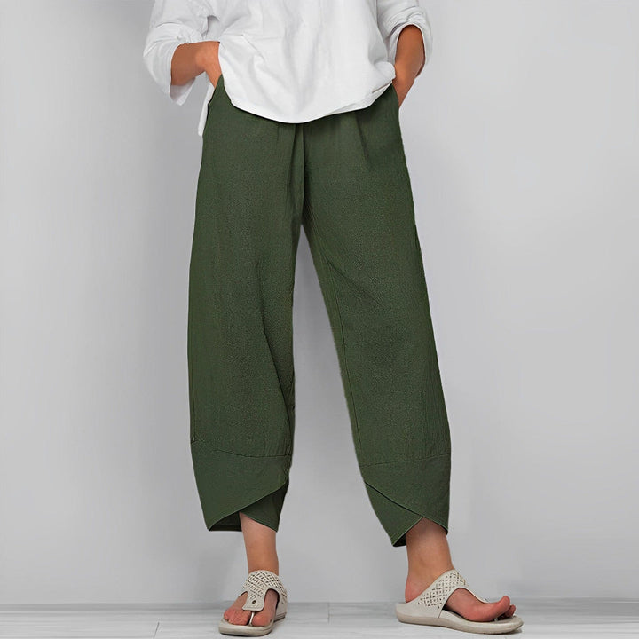 Pantalon élégant en satin à jambes larges
