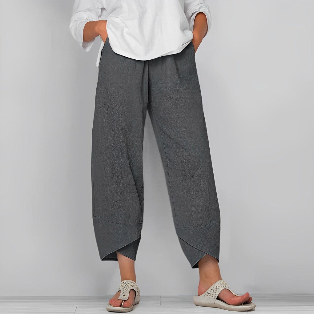 Pantalon élégant en satin à jambes larges