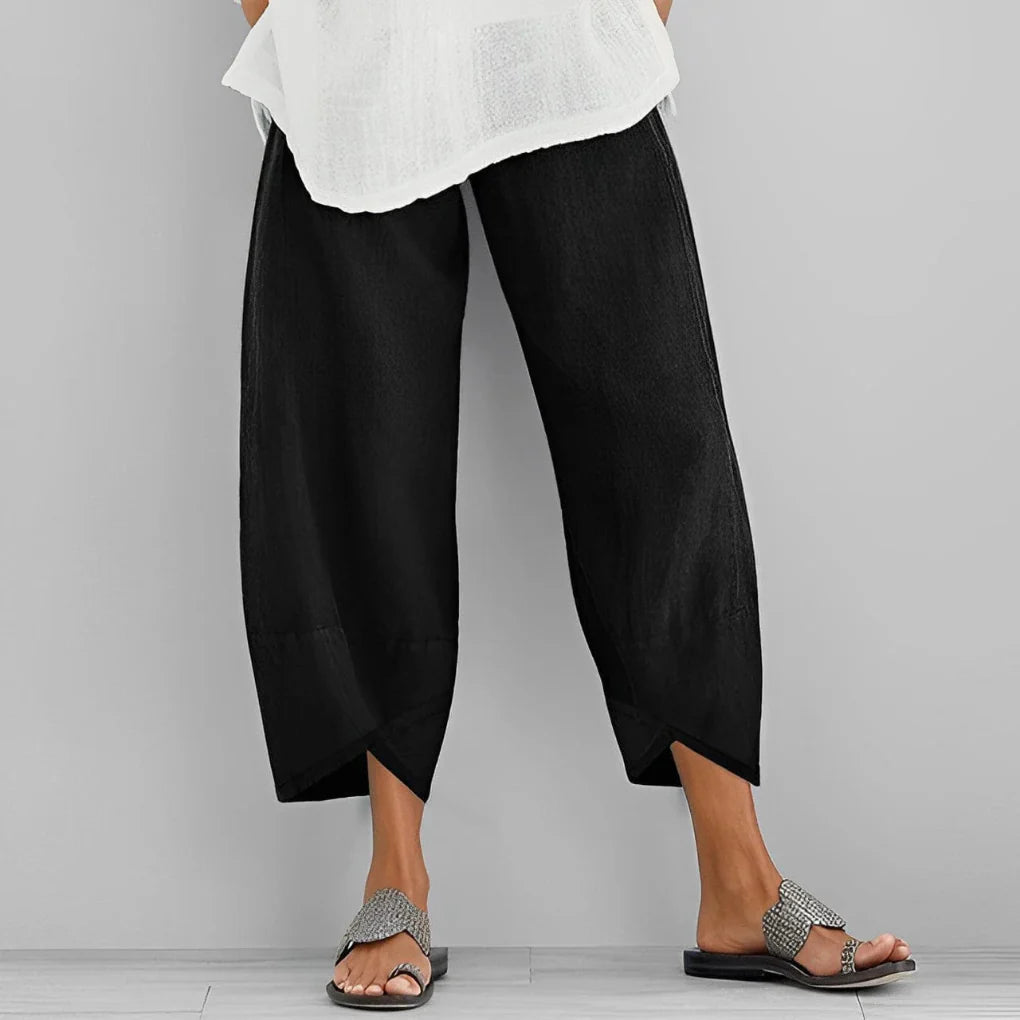 Pantalon élégant en satin à jambes larges