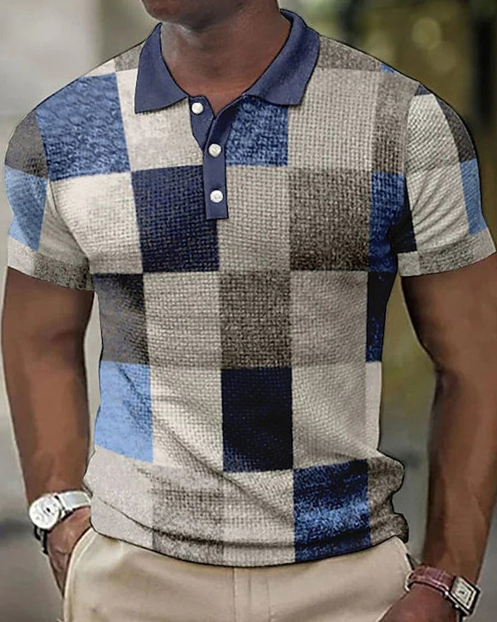 Polo pour Homme à Motif Quadrillé