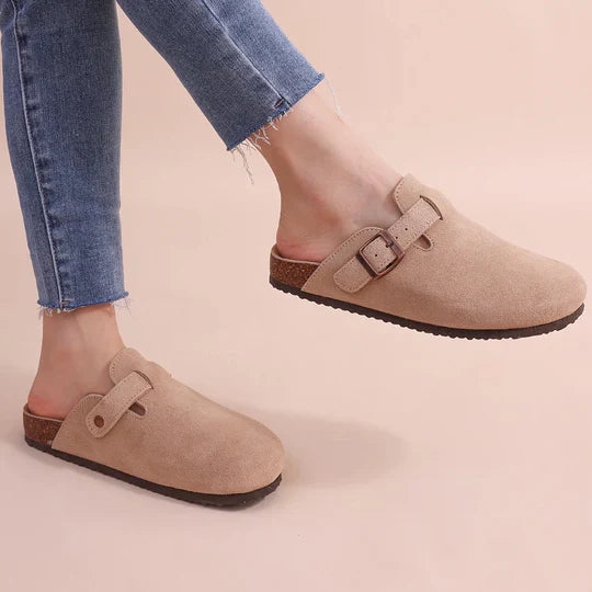 Chaussons orthopédiques en daim et liège pour femmes