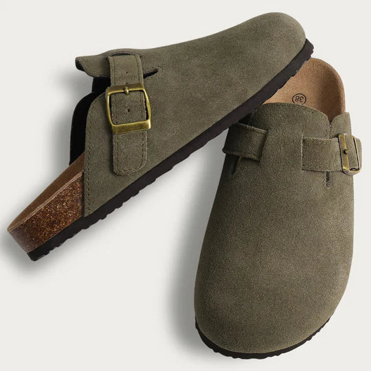 Chaussons orthopédiques en daim et liège pour femmes