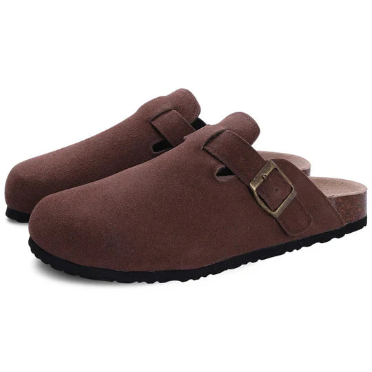 Chaussons orthopédiques en daim et liège pour femmes