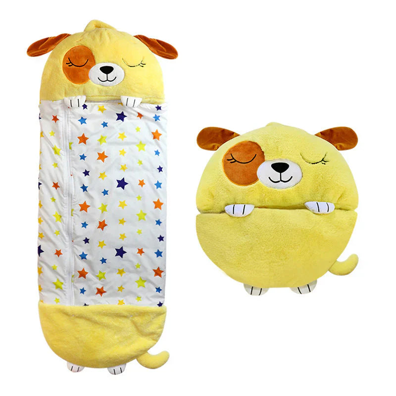 Sac de couchage et peluche pour enfants en un