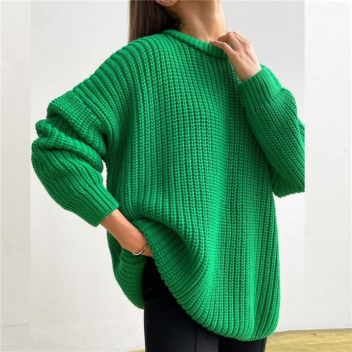 Joley - Pull tricoté tendance en couleur unie avec encolure ronde