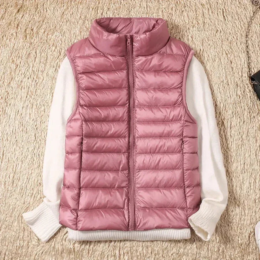 Gilet coupe-vent pour femme avec fermeture éclair
