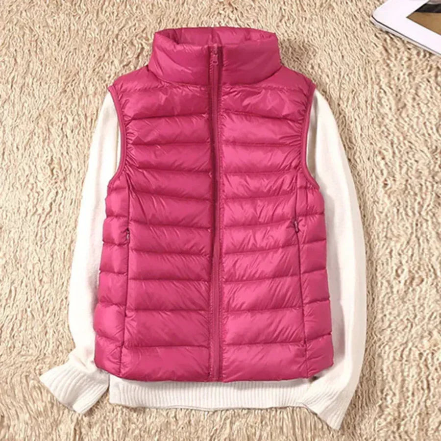 Gilet coupe-vent pour femme avec fermeture éclair