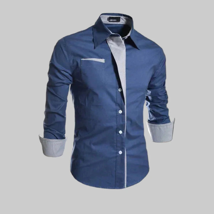 Chemise à manches longues pour homme – Modèle classique en coton