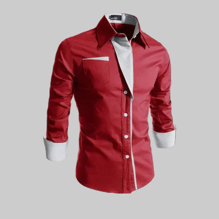 Chemise à manches longues pour homme – Modèle classique en coton