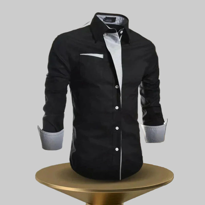 Chemise à manches longues pour homme – Modèle classique en coton