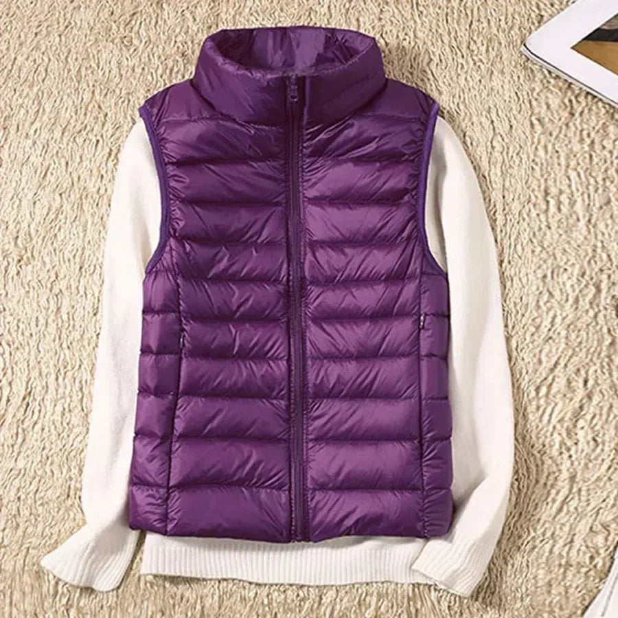 Gilet coupe-vent pour femme avec fermeture éclair