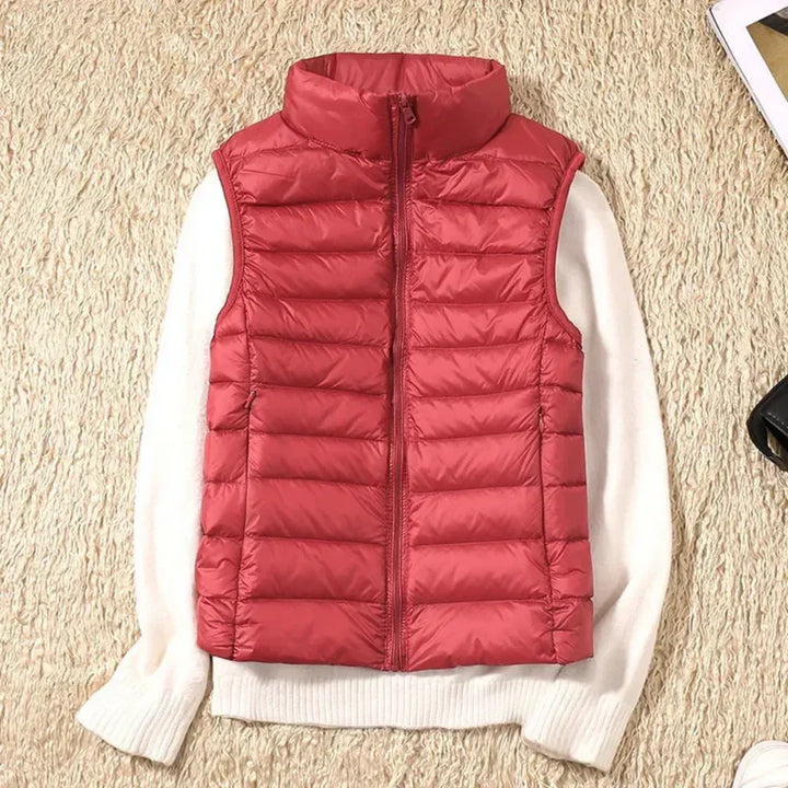 Gilet coupe-vent pour femme avec fermeture éclair