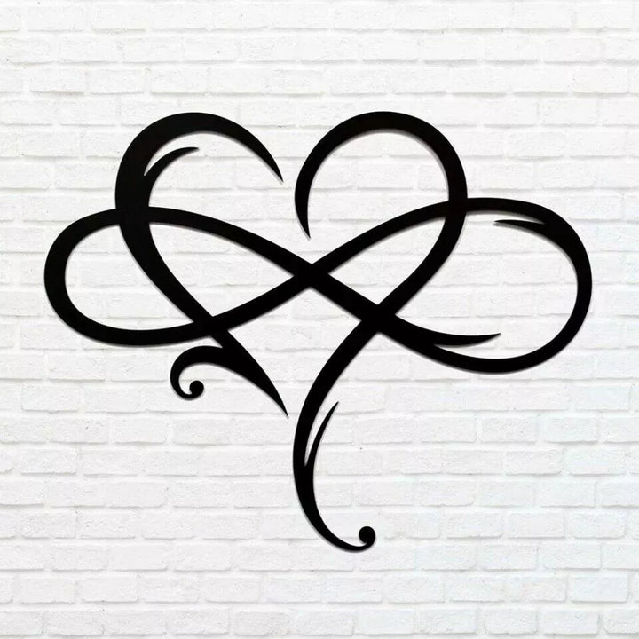 Décoration murale en fer avec cœur infini : élégance intemporelle et symbolisme fort