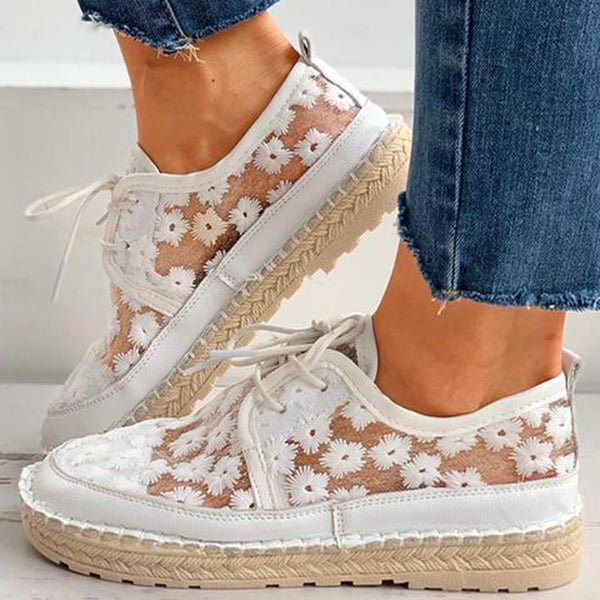 Baskets orthopédiques brodées pour femmes