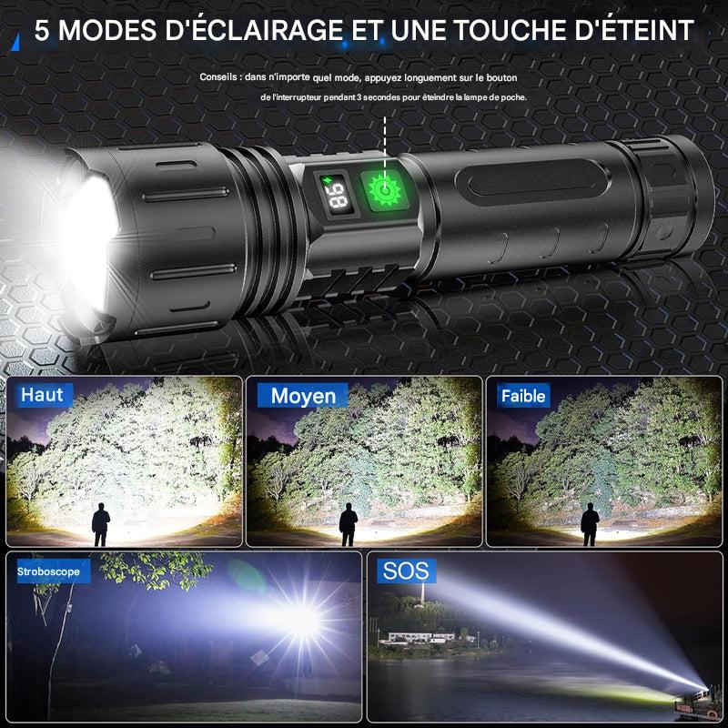 Lampe de poche tactique 100 000 lumens