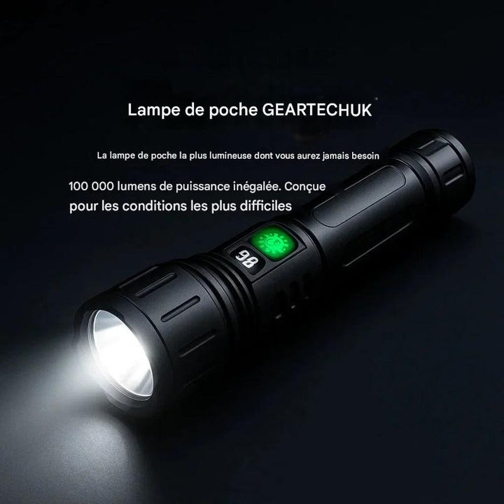 Lampe de poche tactique 100 000 lumens