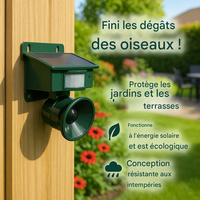 Répulsif et effaroucheur d'oiseaux à détecteur de mouvement de qualité supérieure