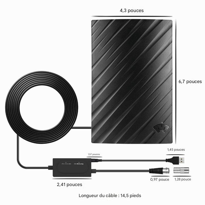 Antenne numérique HDTV 4K d'intérieur longue portée