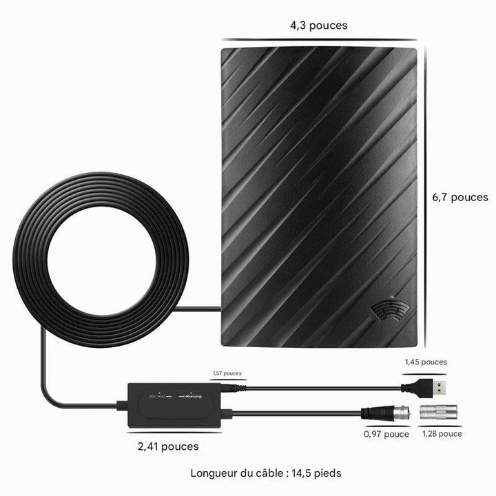Antenne numérique HDTV 4K d'intérieur longue portée