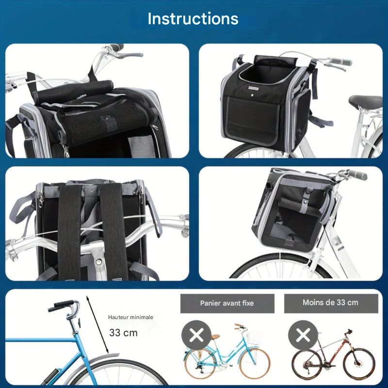 Panier de vélo extensible pour animaux de compagnie