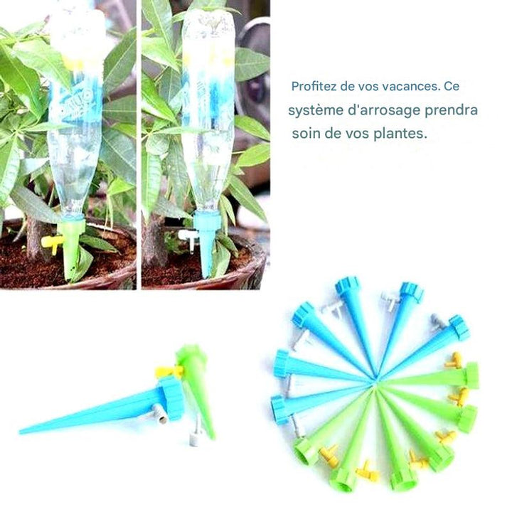 Pointes d'arrosage automatiques pour plantes (lot de 12) – Aide au jardinage à débit réglable