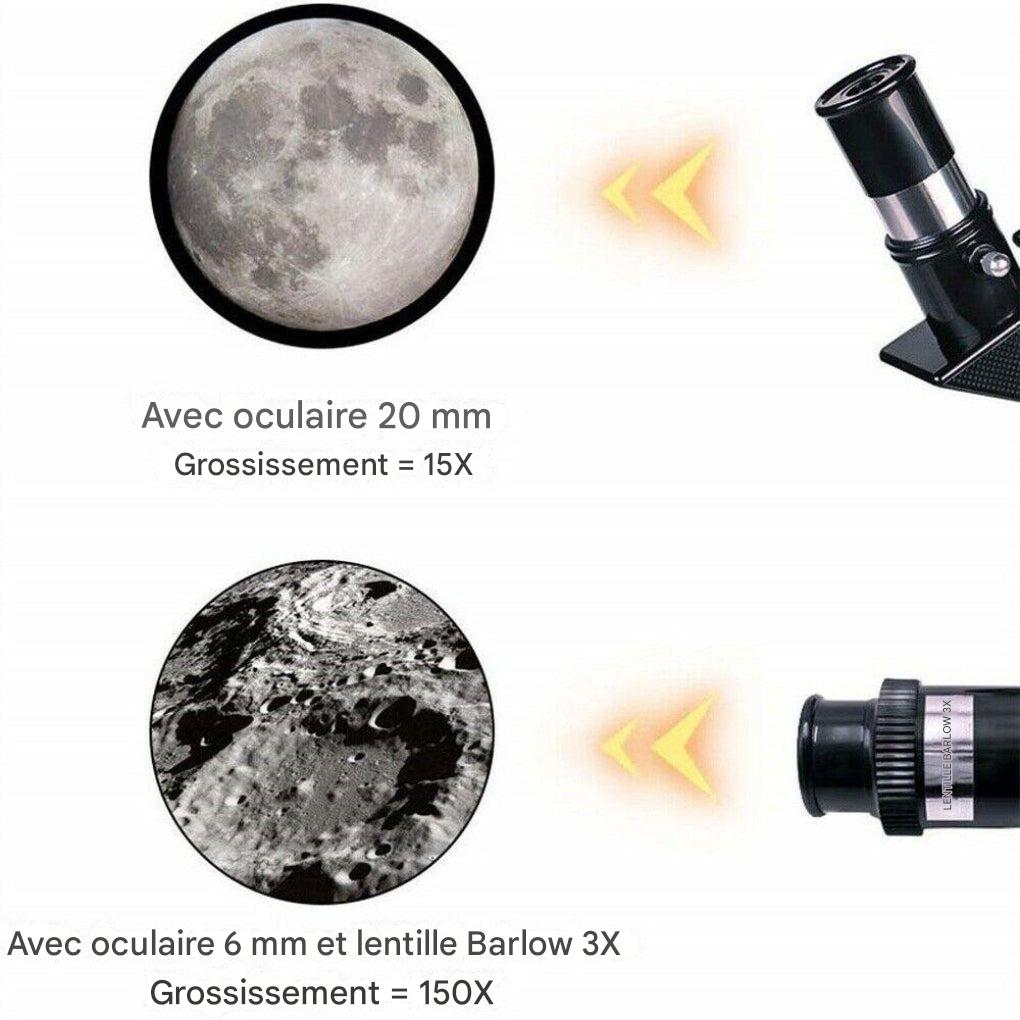 Télescope professionnel 300/70 mm avec trépied et support pour téléphone