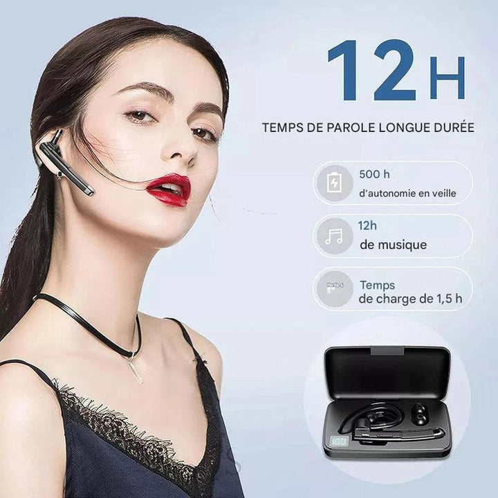 Casque Bluetooth mono-oreille BT5.3 avec suppression du bruit
