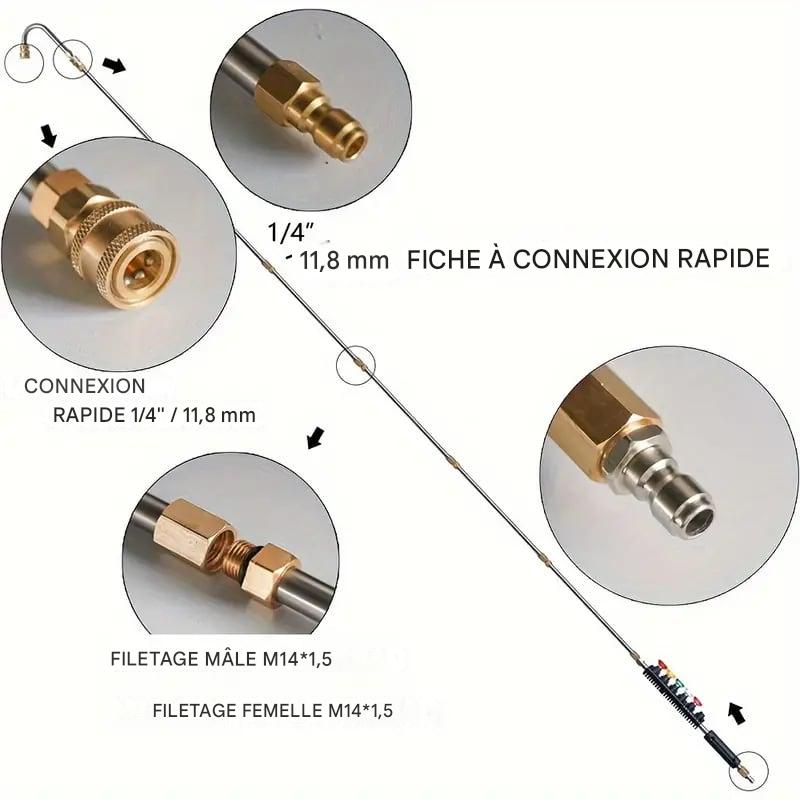 Ensemble de lances télescopiques pour nettoyeur haute pression 4 000 psi